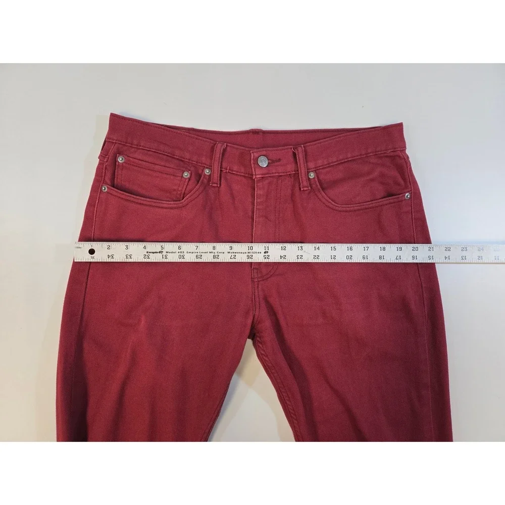 Levis 511 Slim‎ Fit Jeans Mens 34x32 Burgundy Maroon Red Pants 04511-1907
